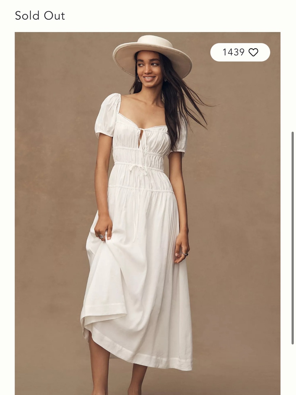 NWT Reformation Rhett White Midi Dress Size 10